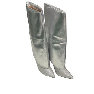 IDIFU Metallic Silver Heeled Boots